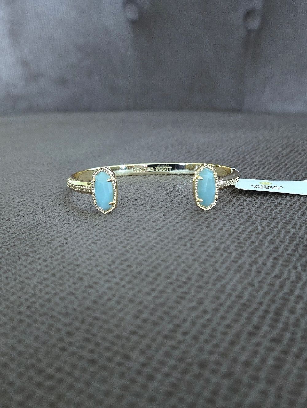 Kendra Scott Gold💛 "Elton" Cuff Bracelet with Amazonite Stones - NWT - Picture 7 of 16